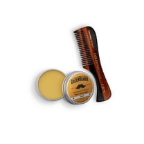 Golden Beards Mustache Wax with Handmade Comb – Pocket Grooming Set with Strong Hold