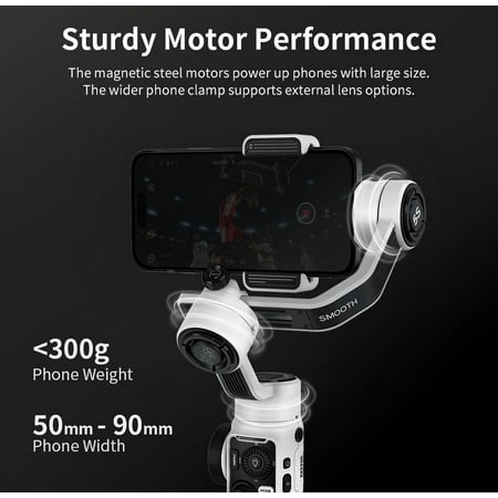 Zhiyun - Smooth 5S 3-Axis Gimbal Stabilizer Standard for Smartphones with detachable tri-pod stand - Gray