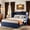 Blue, variant on Queen Size 2-in-1 Murphy Cabinet Bed, Foldable Platform Bed Frame with Large Storage Drawer and Built-in Power Strip, Multi-Functional Murphy Bed, Blue
