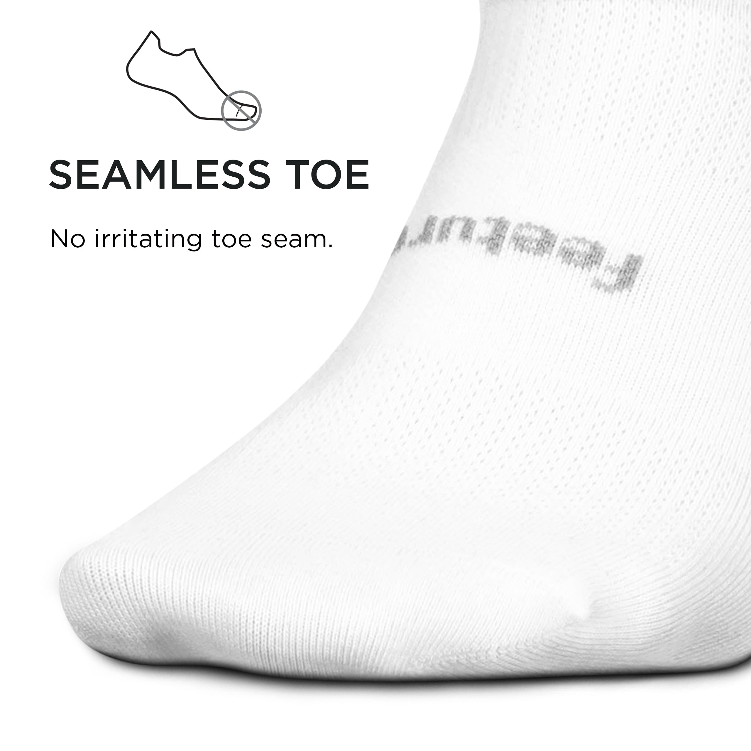 Feetures High Performance Ultra Light Ankle Sock - No Show Socks for Women & Men with Heel Tab - White, L - (3 Pair)