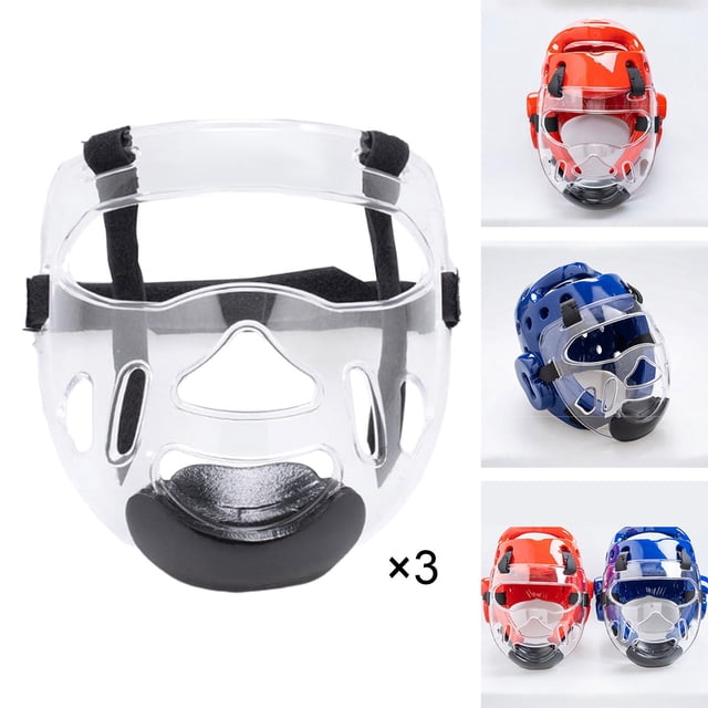 Clear Taekwondo Face Guard Engrosada Cubierta Protectora Extraíble 3 Piezas shamjiam protector facial