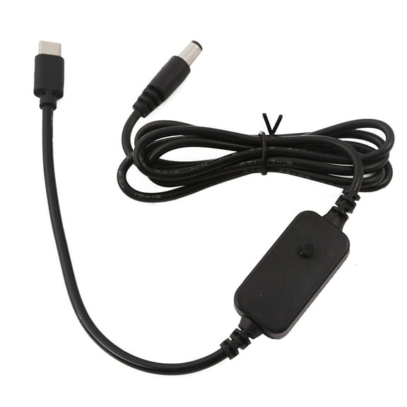 USB C to 5.5x2.1mm 5V 9V 12V 15V 20V Adjustable Power Cable with Output Display for camera router