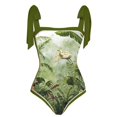 thumbnail image 4 of Maillot de Bain une Pièce pour Femmes avec Jupe de Plage, Paréo, Imprimé Floral Rétro, Ensemble Bikini Deux Pièces, 4 of 4