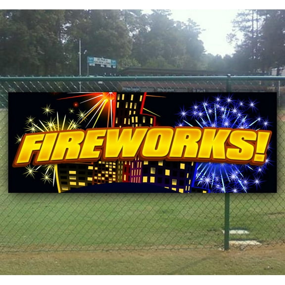 Fireworks! 13 oz Vinyl Banner With Metal Grommets