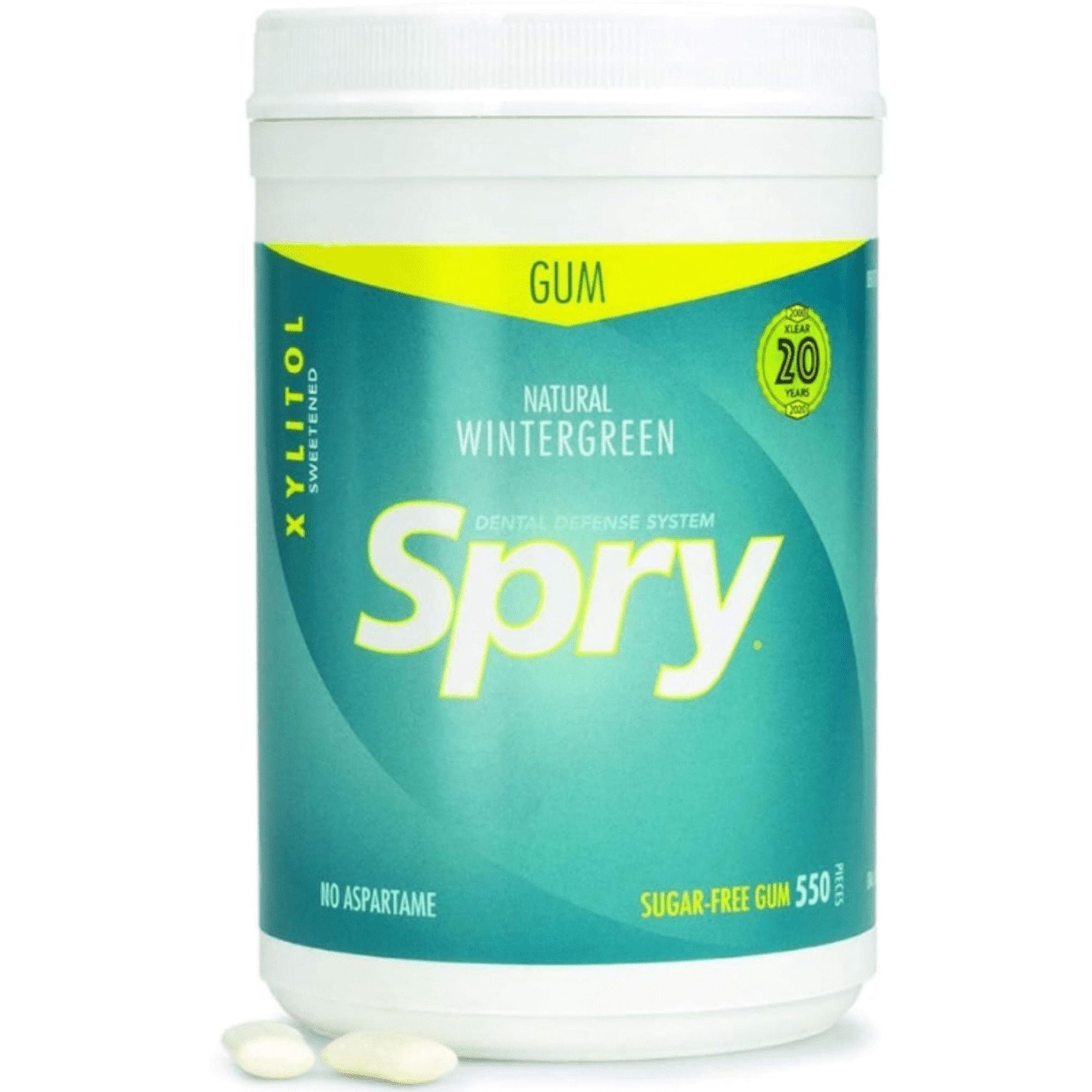 Spry Fresh Natural Xylitol Chewing Gum Aspartame-Free Sugar-Free Wintergreen 550 Pieces 1 pack