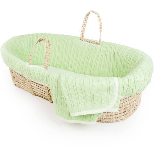 tadpoles cable knit moses basket