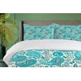 thumbnail image 4 of Ambesonne Antique Duvet Cover Sets, Paisley Blue Flowers, 2-Queen, Aqua Teal, 4 of 7