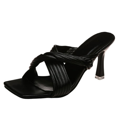 

High Heels Women Sexy Fish Mouth High Heeled Sandals Wear Solid Color High Heeled Slippers High Heels for Women Pu 40