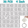 thumbnail image 3 of DEBGFS 36 PCS Alphabet Number Stencils for Painting on Wood, 5 Inch Cursive Letter Stencils Reusable Art Crafts Calligraphy Stencils Plastic Alphabet Drawing Templates Kits DIY Art Project, 3 of 5