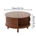 thumbnail image 2 of VERDALAY Mesa de centro rústica con espacio de almacenamiento Mesa de centro redonda de madera para hogar Salón Oficina Mesa central con puerta corredera Tipo 2, 2 of 7