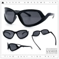 thumbnail image 2 of Swan Down Temple Curved Wrap Cat Eye Sport Plastic Sunglasses All Black, 2 of 8