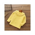 thumbnail image 2 of Kids Girls Long Sleeve Soft Casual Ruffle Neck Solid T-Shirt Tops Clothes, 2 of 3