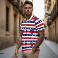 thumbnail image 3 of Garronmavis Patriotic Star Matching Couple Sport Shirts Couple Golf Matching Outfits Machine Washable Mens Hawaiian Shirt Quarter Zip Mens Shirts Casual for Golf Tennis Running Gym, 3 of 6