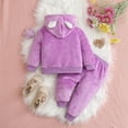 thumbnail image 5 of Futezty Baby Toddler Girls Fleece Lined Jacked Hoodie Pants Outfit Fall Winter Warm Clothes Two Piece Set 3M-3T, 5 of 7