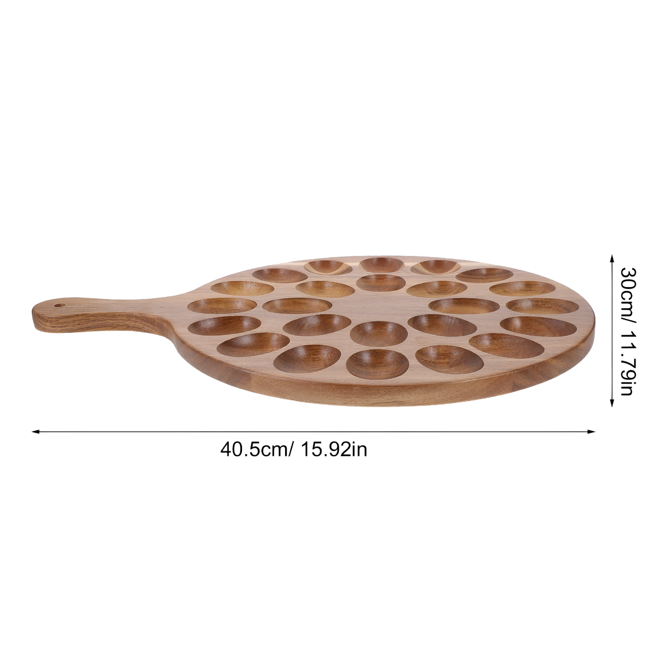 ACDANC 2026 New 1Set Brown Acacia Wood Rectangular Deviled Egg Platter Tray for Hotels for Home,Restaurant,Cafe,Party