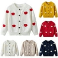 thumbnail image 1 of MKOSPLRT Cardigan Sweaters for Girl 1-9Y Happy Valentines Day Knit Cardigans Crewneck Button Down Long Sleeve Jacket Sweaters, 1 of 9