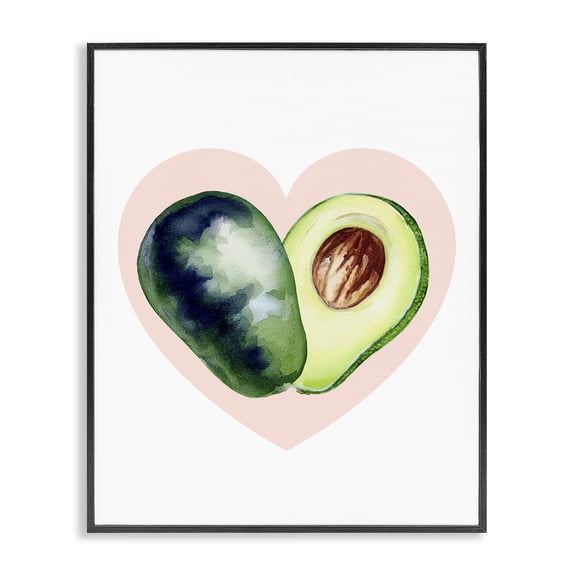 Stupell Industries Cottage Heart Shaped Avocado Black Framed Giclee Art, 11 x 14, by Lil' Rue
