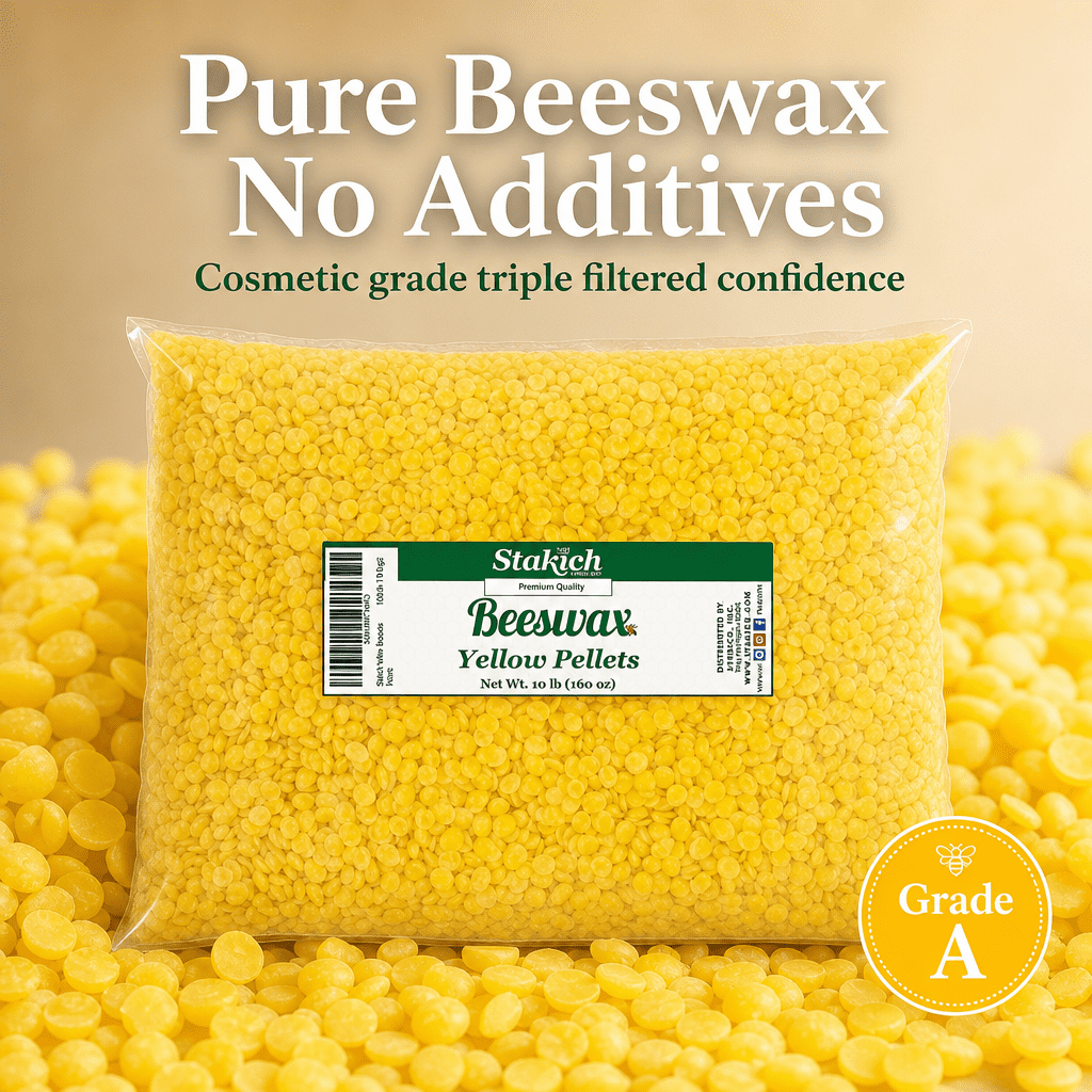 Stakich Beeswax Pellets for Candle Making, 10 lbs (Yellow)