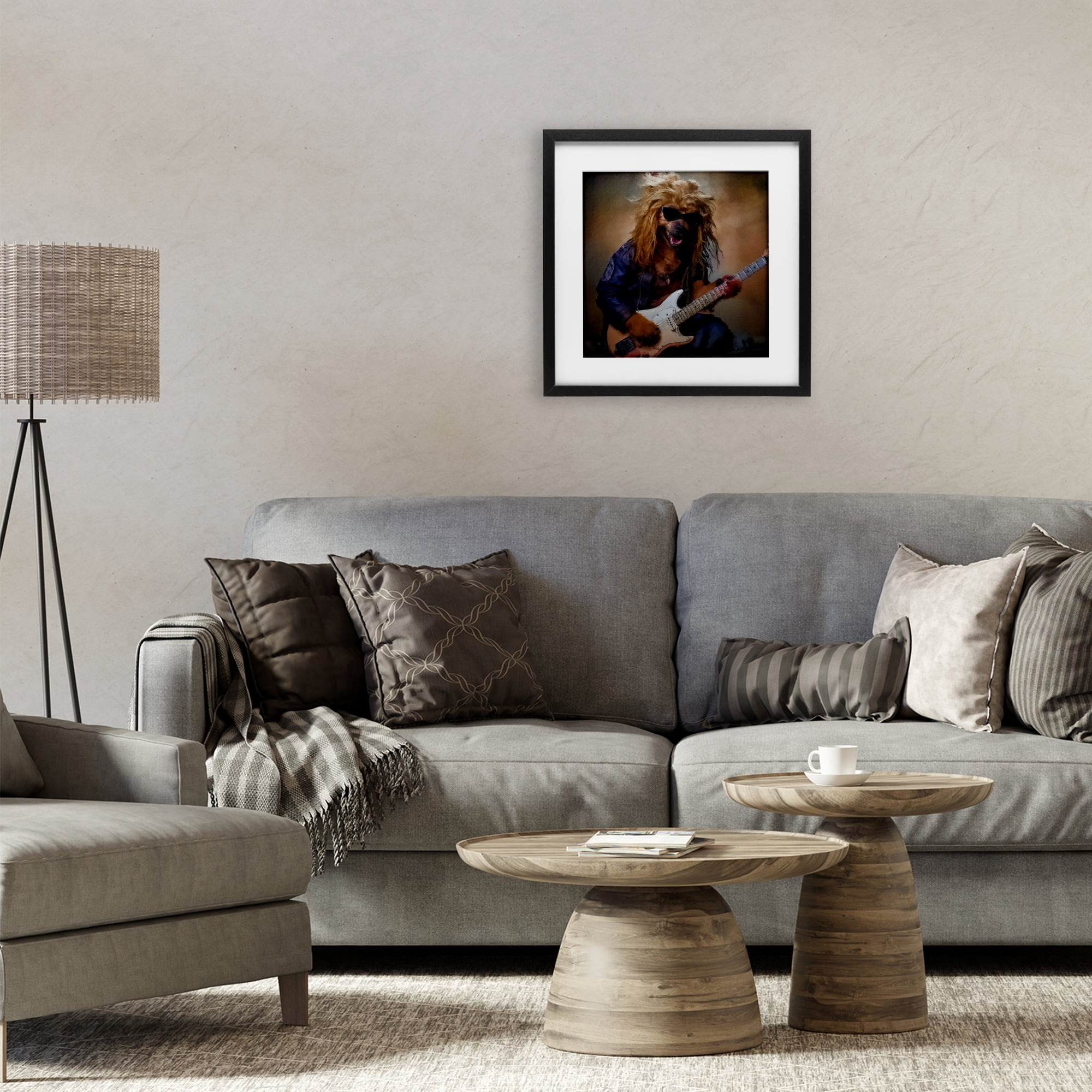Musician Canine Clark Black Framed Print Under Glass, design by Sean Parnell