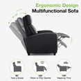 thumbnail image 6 of ZUNMOS Massage Recliner, Small Recliner Sofa, with Cushioned Seat and Massage Backrest, Remote Control, Suitable for Home Theater Living Room, Bedroom, Black, 6 of 7
