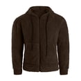 thumbnail image 5 of Men's Winter Hooded Jacket Hoodie Zipper Fleece Sweatshirt Winter Solid Color Outwear Long Sleeve Keep Warm Pocket Fashion Coat Windbreaker For Outdoor, 5 of 9