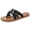 thumbnail image 4 of Ataiwee Women's Flat Slide Sandals - Comfortable Summer T- Strap Slip on Thong Flip Flops., 4 of 6