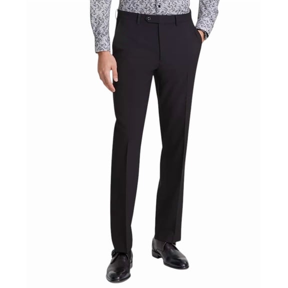 Tallia Mens Classic fit Dress Pants 36 / 30 Black Solid Stretch
