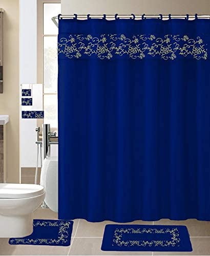 Jamela 18 Piece Embroidered Bath Mat Set – Stylish Curtains