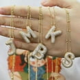 thumbnail image 3 of Bubble Letter Necklace Gold Initial Necklaces for Women - 14K Plated Chunky Necklace Dainty Jewelry for Women A-Z, 3 of 6
