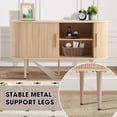 thumbnail image 4 of Magic Union 55" Sideboard Buffer Cabinet with Fluted Slide Doors, Tambour Storage Cabinet with Shelves, Modern Credenza Sideboard Buffet Console Cabinet for Bedroom Living Room Hallway Entryway, 4 of 8