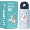 thumbnail image 6 of Insulated Water Bottle for Kids,Unicorn Cold Water Bottles for Girls, Kids Stainless Steel Water Bottles with Straw/Lids for School Travel, 17oz, 6 of 9
