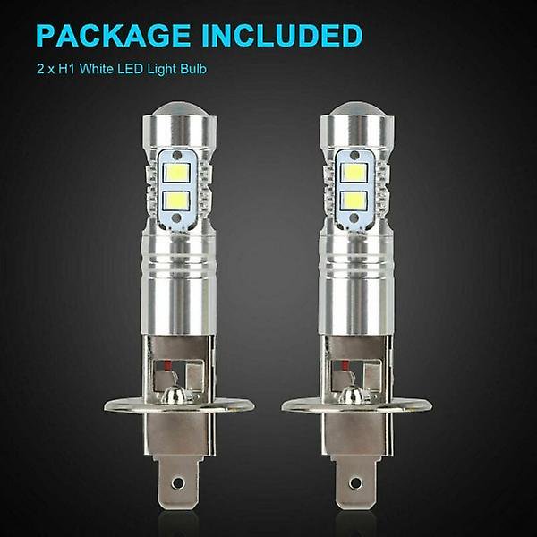 Bombilla LED H1 para faros delanteros, luz alta y baja de 6000 K, 100 W, 2 unidades de alto brillo