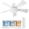 thumbnail image 2 of Ventilador de Techo E27 Blanco con Luz y Control Remoto Luminosidad Regulable Tres Velocidades, 2 of 9