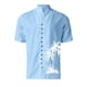 thumbnail image 2 of Camisas Vaqueras Para Hombre XXL Camisa de vacaciones en la playa Camisa de cuello con botones en los puños para hombre (Blue, M), 2 of 4