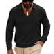 thumbnail image 2 of pstuiky camisa de manga larga para hombre, Blusa informal de manga larga con cuello en V y solapa para hombre, de color liso top de hombre xxl, 2 of 7