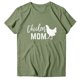 thumbnail image 2 of Gibobby Playera de Manga Corta con Cuello Redondo Mujeres Casual Impresión Mangas Cuello Redondo Camiseta Suelta Blusa Tops(Verde,G), 2 of 4