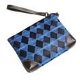 thumbnail image 3 of Leather Clutch 8 X 5. 5 In Wrist Strap And Hand Bag Easy To Carry Lightweight Waterproof And Durable Argyle Plaid Doderblue_2, 3 of 6