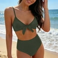 thumbnail image 4 of gbyLJF Women 2 Piece Bikini Set Mesh Swimsuit Solid Color Bathing Suit Suits Swimwear, 4 of 5