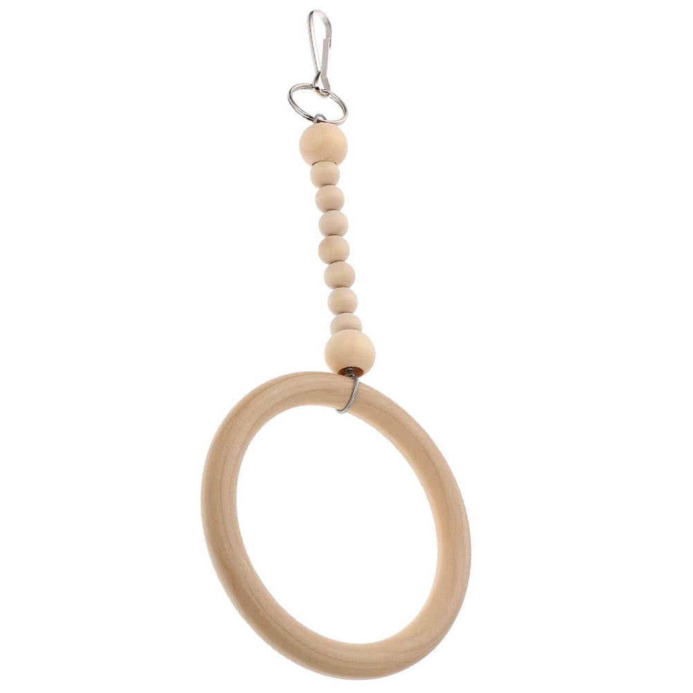 Healifty Beige Bird Swing Stand for Parakeets and Pet Birds with Multi Use Design