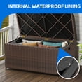 thumbnail image 5 of Dextrus Large Outdoor Storage Bench, 70 Gallon  PE Rattan Storage Box w/Handles and Soft Cushion,for Patio Garden,Brown, 5 of 10