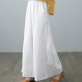 thumbnail image 5 of Wycnly Pants for Women Trousers for Women Fashion Drawstring Elastic Waist Loose Straight Leg Pants Vintage Cotton Linen Casual Ladies Long Pants with Pocket, 5 of 7