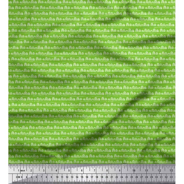 Soimoi polyester Crepe Fabric Artistic Waves Abstract Printed Craft Fabric by the Yard 42 Inch Wide