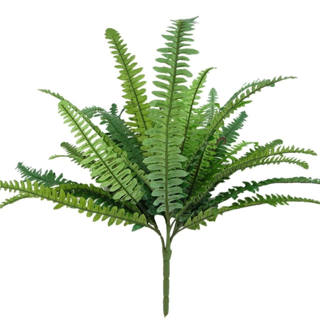 Plantas Artificiales Fern In / Outdoor Leaf Follaje Bush Decoración para 39 hojas Soledad helecho de imitación verde