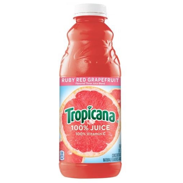 Tropicana 100% Ruby Red Grapefruit Juice 32 oz Plastic ...