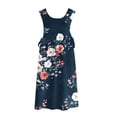 thumbnail image 4 of Uootdi Robes Tablier pour Femmes Col Rond Sans Manches Imprimé Floral Poche Robes Maxi Boho Légères Amples Robes Chasuble Cadeau, 4 of 7