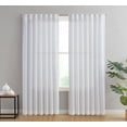 thumbnail image 2 of THD Charlotte Faux Linen Semi Sheer Light Filtering Transparent Back Tab Rod Pocket Lightweight Window Curtains Drapery Panels Bedroom, Dining Room & Living Room, 2 Panels, 2 of 4