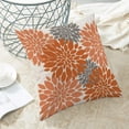 thumbnail image 4 of Fall Decor Pillow Covers 16x16 Set of 2, Burnt Orange Dahlias Flowers Throw Pillow Covers Geometry Modern Linen Farmhouse for Couch Sofa Summer Home Outdoor Decor, 4 of 5