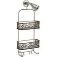 thumbnail image 4 of iDesign Vine Metal 2 Tier Shelf Shower Caddy with 2 Hooks, Bronze, 4 of 7