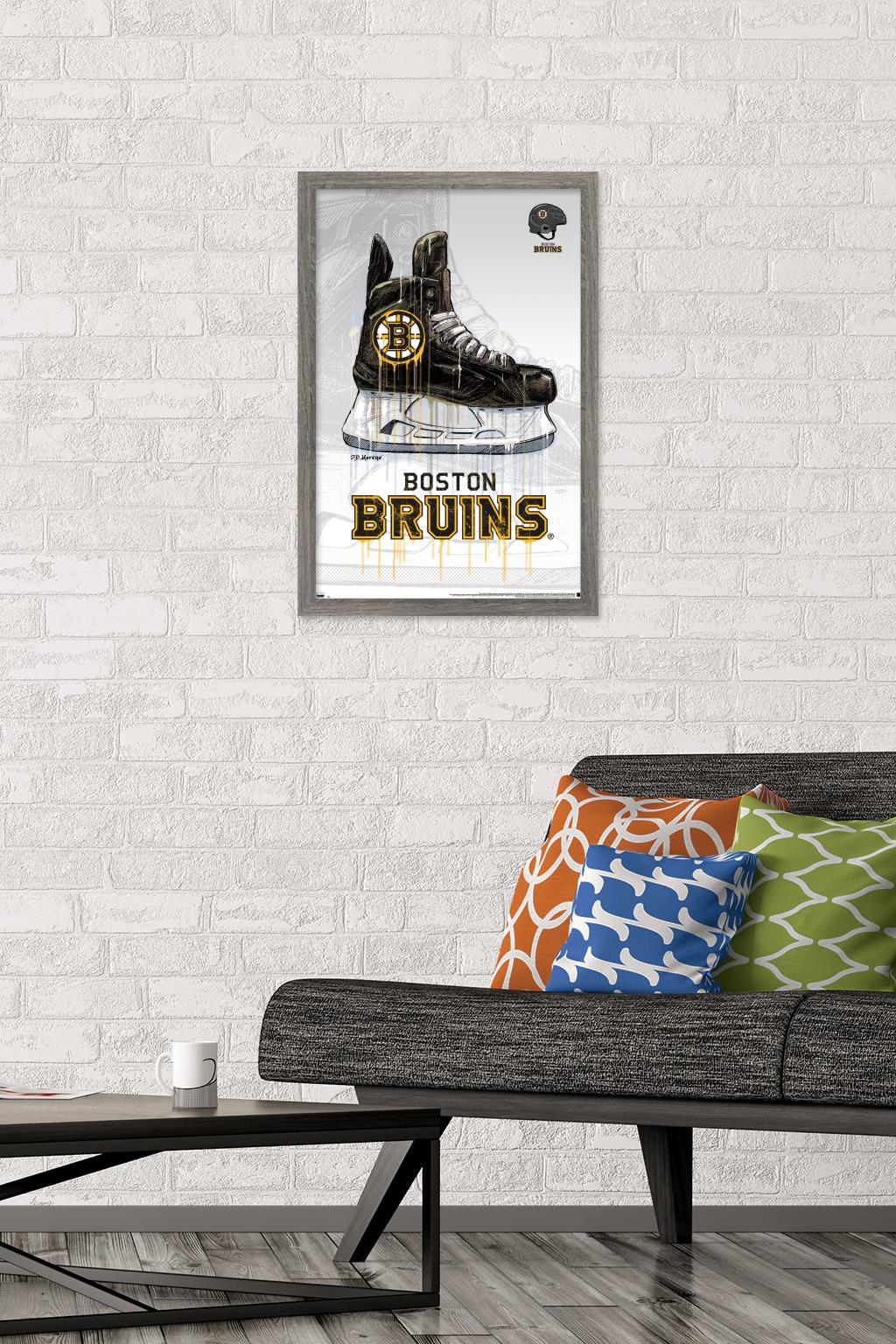 NHL Boston Bruins - Drip Skate 20 Wall Poster, 14.725" x 22.375", Framed