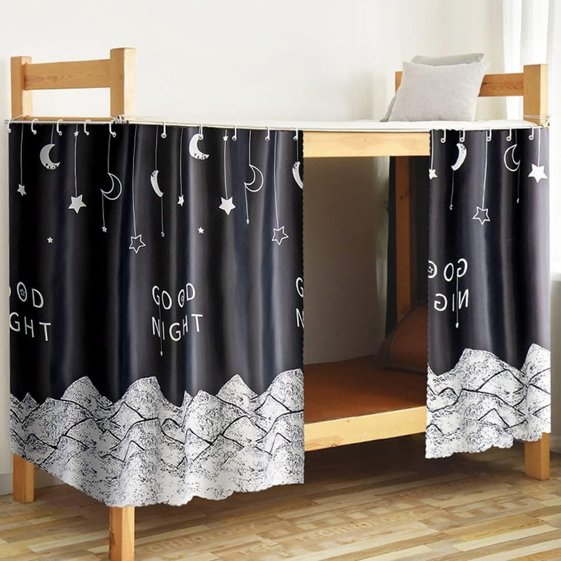 CAILDANL Bottom Bunk Bed Curtains Privacy Curtains Breathable Dustproof Single Bed Blackout Curtains Privacy Cloth Panels Underbed Loft Bed Canopy Tent Curtain Shading Drapes for Dorm